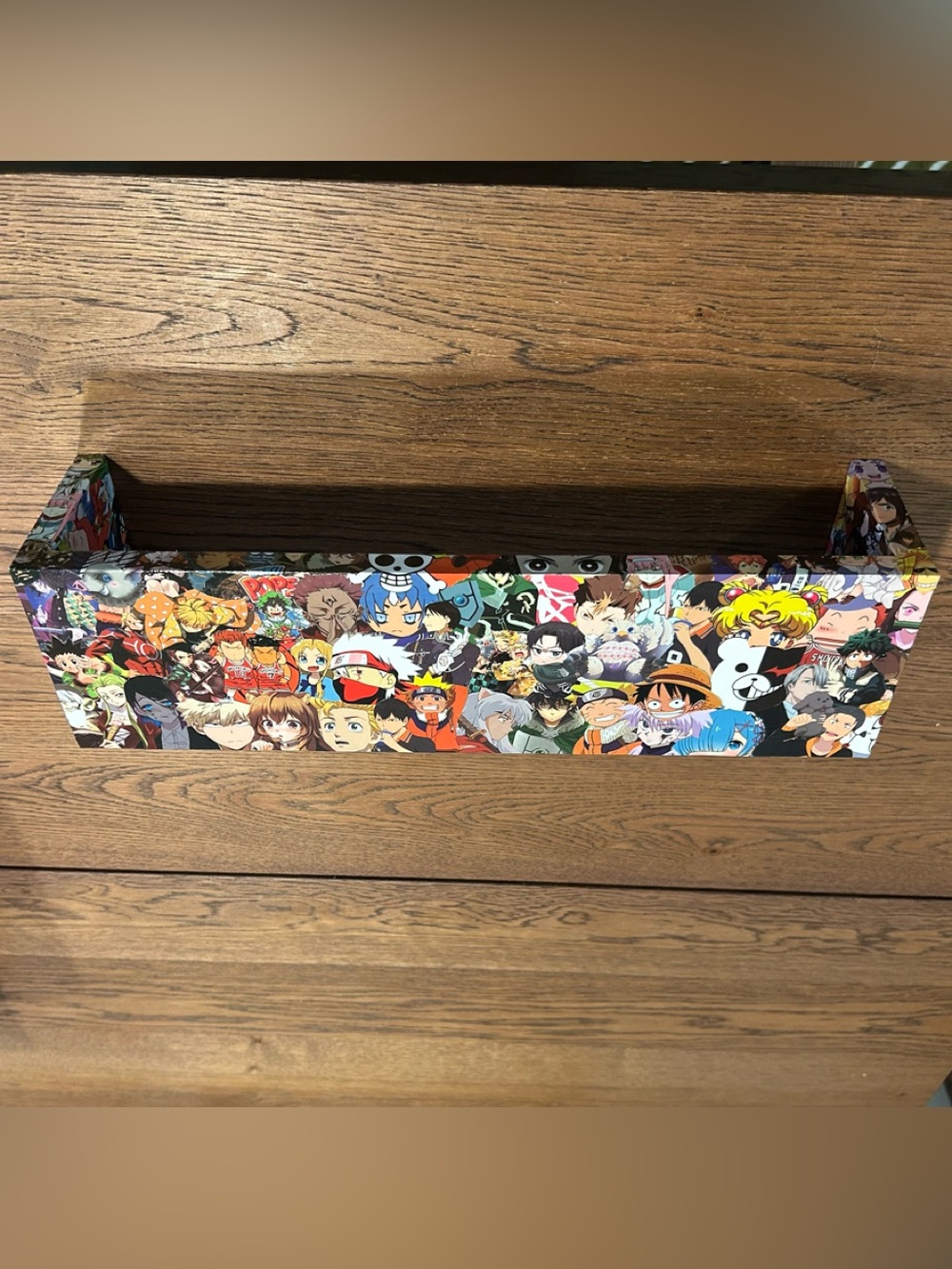 Handmade Anime Collage Shelf 16.75 in Floating Wall Shelf Decor Display